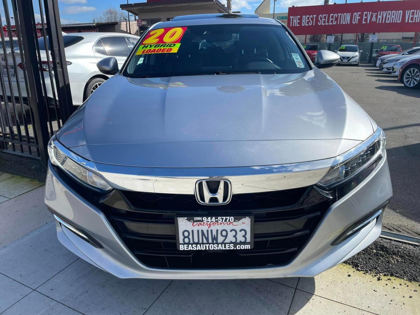 2020 SILVER /BLACK Honda Accord Hybrid EX-L (1HGCV3F53LA) with an 2.0L L4 DOHC 16V HYBRID engine, CVT transmission, located at 744 E Miner Ave, Stockton, CA, 95202, (209) 944-5770, 37.956863, -121.282082 - PLUS TAXES AND FEES - Photo#2
